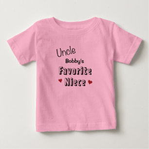 Oom Favoriet Niece Baby T-Shirt gepersonaliseerd