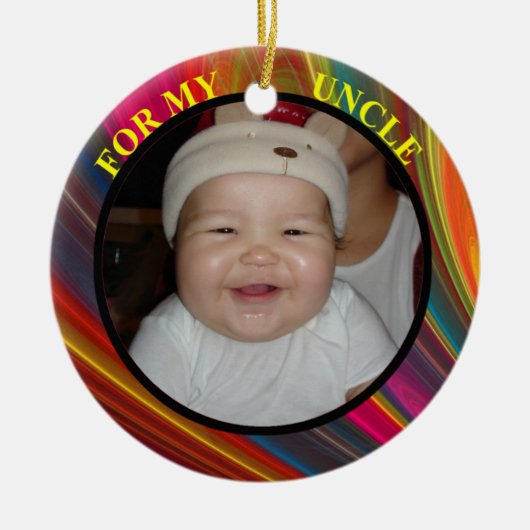 Oom Foto Gift Label & Ornament (Voorkant)