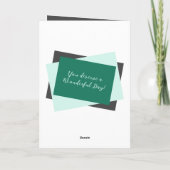 Oom foto naam grijs groene verjaardag kaart (Achterkant)