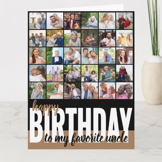 Oom Fotocollage 31 Afbeelding Happy Birthday Kaart (Voorkant)