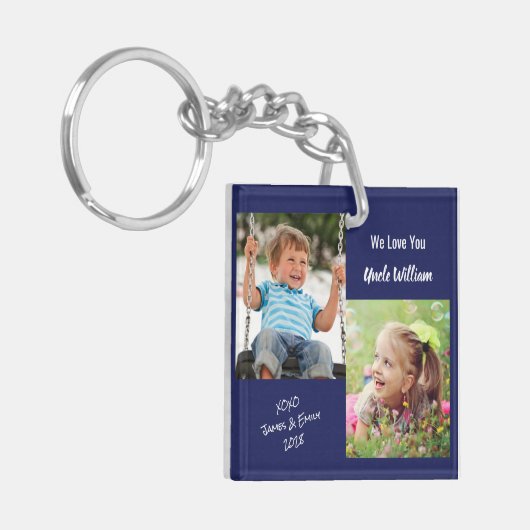 Oom Foto's Blue Sleutelhanger (Voorkant Links)