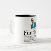 Oom Fun Definitie Foto Tweekleurige Koffiemok (Voorkant links)