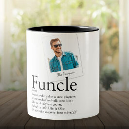 Oom Fun Definitie Foto Tweekleurige Koffiemok