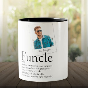 Oom Fun Definitie Foto Tweekleurige Koffiemok