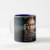 Oom Fun Definitie Leuk Moderne Foto Tweekleurige Koffiemok (Voorkant links)