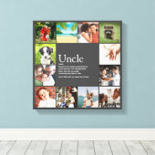 Oom Funcle Definitie 12 Foto Collage Grijs Canvas Afdruk (Insitu (Houten vloer))