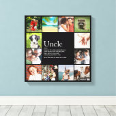 Oom Funcle Definitie 12 Foto Collage Zwart Canvas Afdruk (Insitu (Houten vloer))
