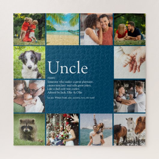 Oom Funcle Definitie 12 Foto Pret Blauw Legpuzzel (Verticaal)