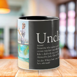 Oom Funcle Definitie 4 Foto Collage Grijs Tweekleurige Koffiemok