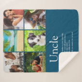 Oom, Funcle Definitie 6 Foto Modern Fun Blauw Sherpa Deken (Voorkant (horizontaal))