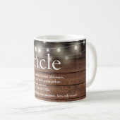 Oom Funcle Definitie Lichtjes op Rustic Hout Koffiemok (Voorkant rechts)