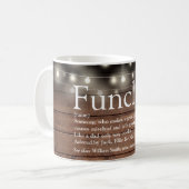Oom Funcle Definitie Lichtjes op Rustic Hout Koffiemok (Voorkant links)