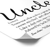 Oom Funcle Definitie Modern Plezier Schrift Poster (Hoek)