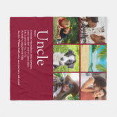Oom Funcle Definitie Pret 6 Foto Burgundy Fleece Deken (Voorkant (Horizontaal))