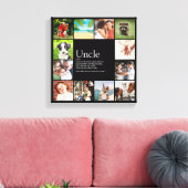 Oom Funcle Definition 12 Photo Collage Black Canvas Afdruk (Insitu (Woonkamer))