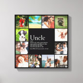 Oom Funcle Definition 12 Photo Collage Black Canvas Afdruk (Voorkant)