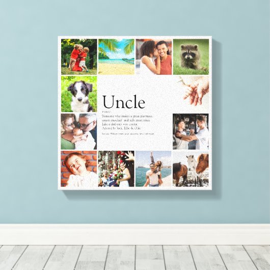 Oom, Funcle Definition 12 Photo Collage Canvas Afdruk (Insitu (Houten vloer))