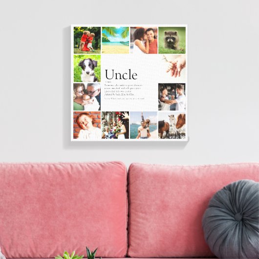 Oom, Funcle Definition 12 Photo Collage Canvas Afdruk (Insitu (Woonkamer))
