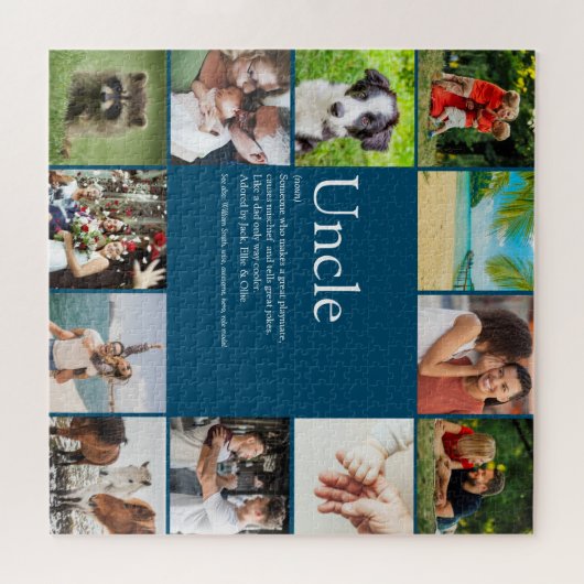 Oom Funcle Definition 12 Photo Fun Blue Legpuzzel (Horizontaal)