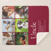 Oom Funcle Definition 6 Foto Modern Burgundy Sherpa Deken (Voorkant (horizontaal))