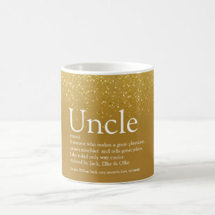 Oom Funcle Definition Modern Fun Gold Glitter Koffiemok