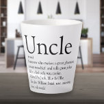 Oom Funcle Definition Modern Fun Latte Mok<br><div class="desc">Pas je aan voor je speciale,  favoriete oom of Funcle om een unieke gave te creëer. Een perfecte manier om hem te shows hoe geweldig hij elke dag is. Ontworpen door: Thisnotme©</div>