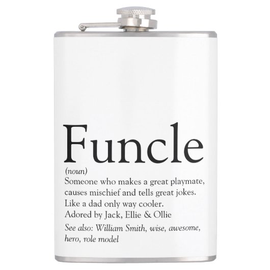 Oom Funny Moderne Definitie Zegswijze Heupfles (Voorkant)