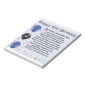 Oom gedicht - 40e verjaardag notitieblok (Linkerzijde)