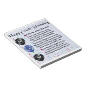 Oom gedicht - 50e verjaardag notitieblok (Schuin)