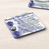 Oom gedicht - 70e verjaardag drankjes onderzetter (Linkerzijde)