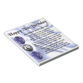 Oom gedicht - 70e verjaardag notitieblok (Schuin)