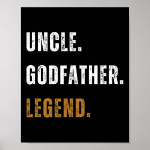 Oom Godfather Legend Grappig Nieuw Oom Vet Poster