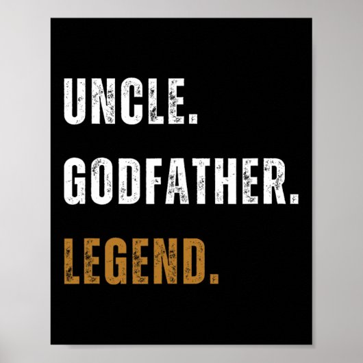 Oom Godfather Legend Grappig Nieuw Oom Vet Poster (Voorkant)