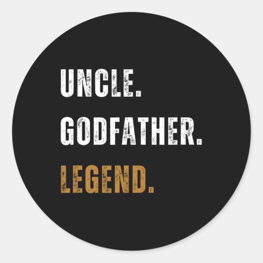  Oom Godfather Legend Grappig Nieuw Oom Vet Ronde Sticker (Voorkant)