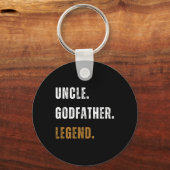 Oom Godfather Legend Grappig Nieuw Oom Vet Sleutelhanger (Voorkant)