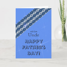 Oom - Happy Vaderdag - Blauw/Sterren/Patroon Kaart
