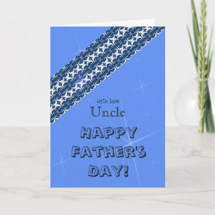 Oom - Happy Vaderdag - Blauw/Sterren/Patroon Kaart