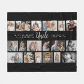 Oom-herdenkingsdeken met 18 foto's collage fleece deken (Voorkant (Horizontaal))