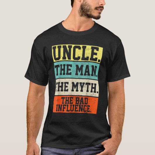 Oom Het Man De Myth Bad Influence Retro T-shirt (Voorkant)
