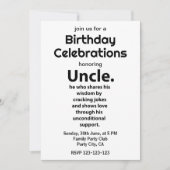 Oom Inspirerend Funny Quote Verjaardag Oom Kaart (Voorkant)