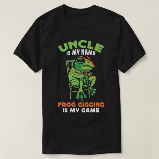 Oom is mijn naam Kikker Gigging is mijn spel T-shirt (Design voorkant)