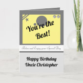 Oom, je bent de beste grijze gele verjaardag kaart (Voorkant)