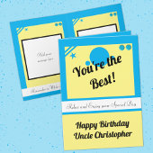 Oom, je bent de beste turquoise gele verjaardag kaart