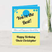 Oom, je bent de beste turquoise gele verjaardag kaart (Voorkant)