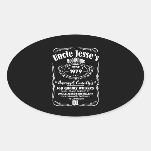 Oom Jesse's Moonshine sinds 1979 Ovale Sticker (Voorkant)