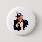 Oom Joe als oom Sam Ronde Button 5,7 Cm (Voorkant)