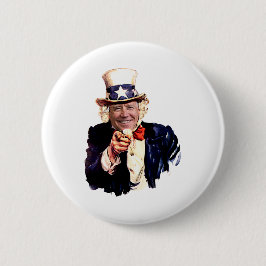 Oom Joe als oom Sam Ronde Button 5,7 Cm