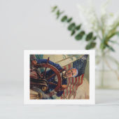 Oom Joe loodst het schip van de staat Feestdagenkaart (Staand voorkant)