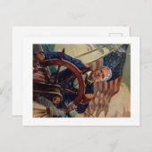 Oom Joe loodst het schip van de staat Feestdagenkaart (Voorkant / Achterkant)