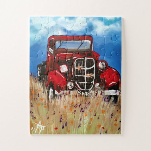 Oom John's Truck Antiek Old Work Farmer Rancher Legpuzzel (Verticaal)